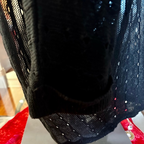 COTTON ON BLACK OPEN KNIT CARDIGAN SIZE XXS - Picture 3 of 7